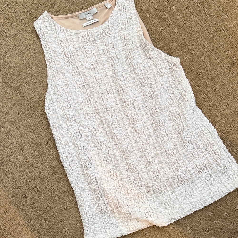 Vince Textured Cream Tank Top